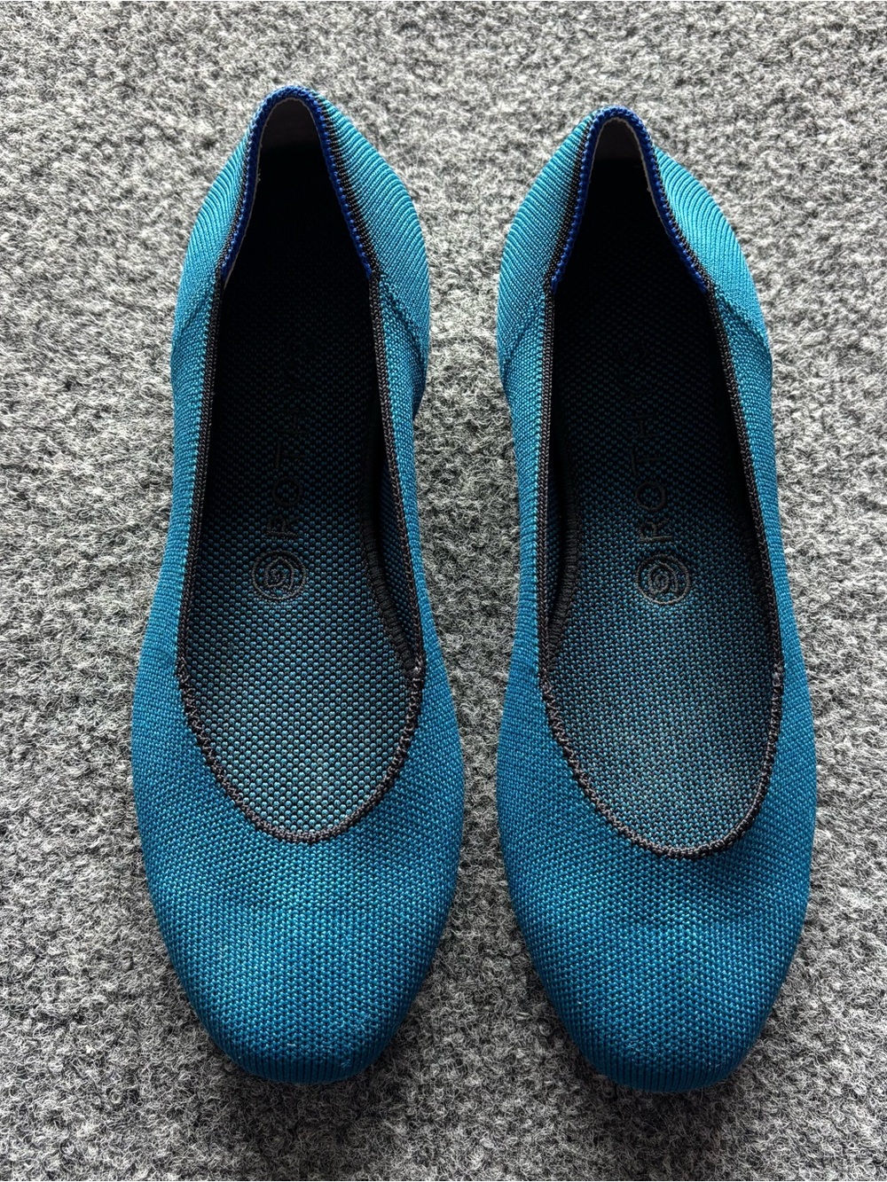 Rothy’s Women’s Blue Teal Knit Ballet Flats